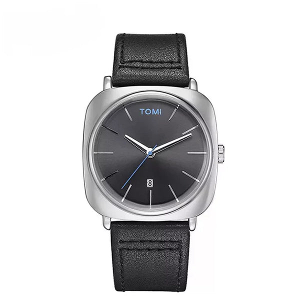 TOMI T-084 Men's Watch Quartz Date Leather Straps