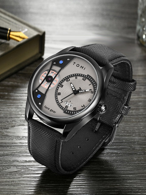 TOMI T-105 Face Gear Dual Strap Luxury Watch