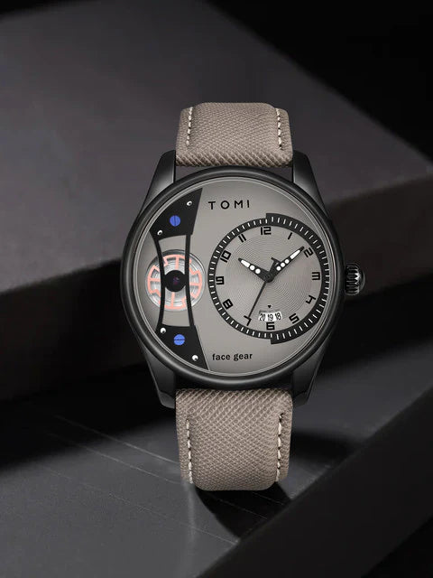 TOMI T-105 Face Gear Dual Strap Luxury Watch